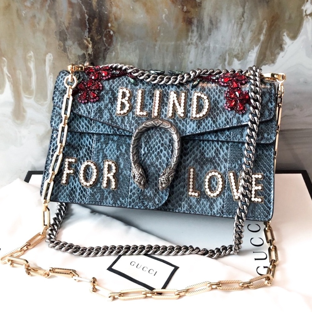 Gucci Dionysus Python Blind For Love Crystal Bag